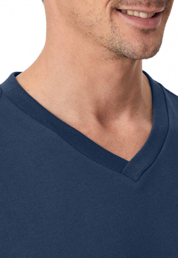 Schiesser Shirt kurz arm V-Ausschnitt royal - Mix+Relax Neuheiten