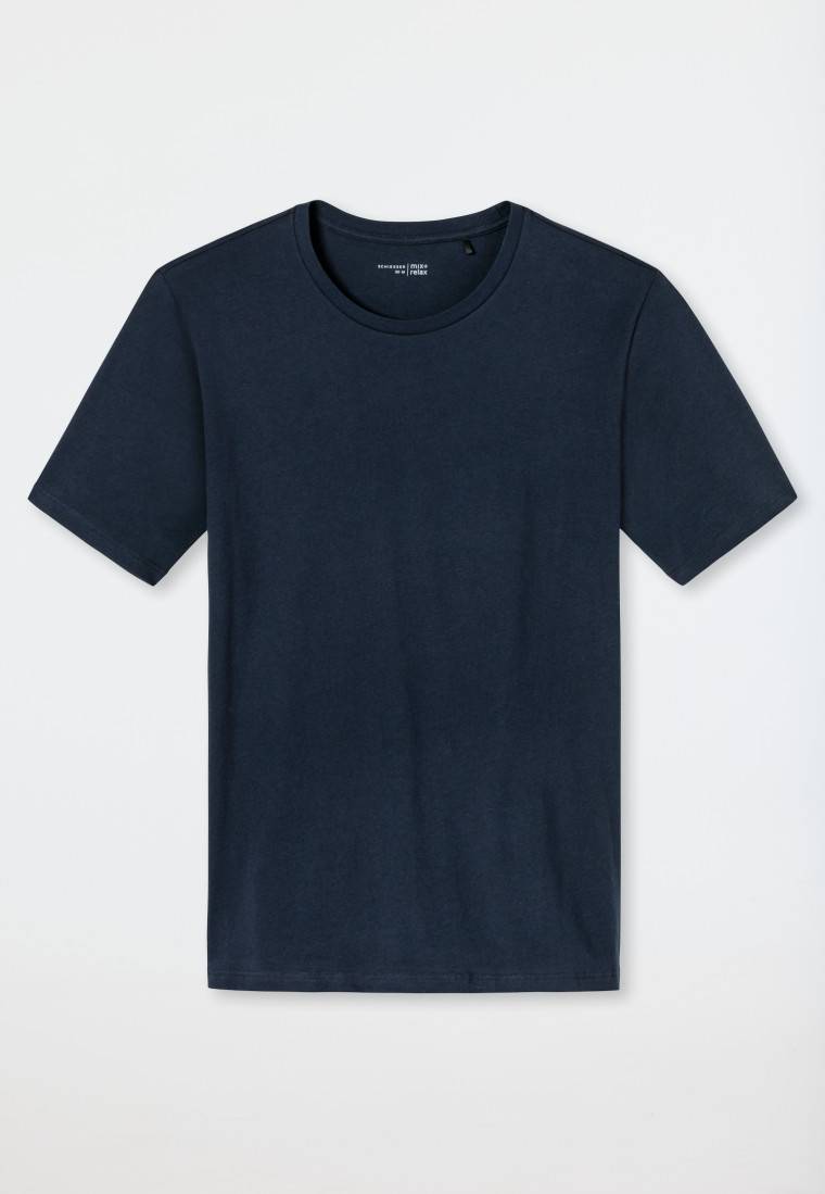 Schiesser Shirt kurzarm Jersey rundhals dunkelblau - Mix+Relax Saisonale Angebote