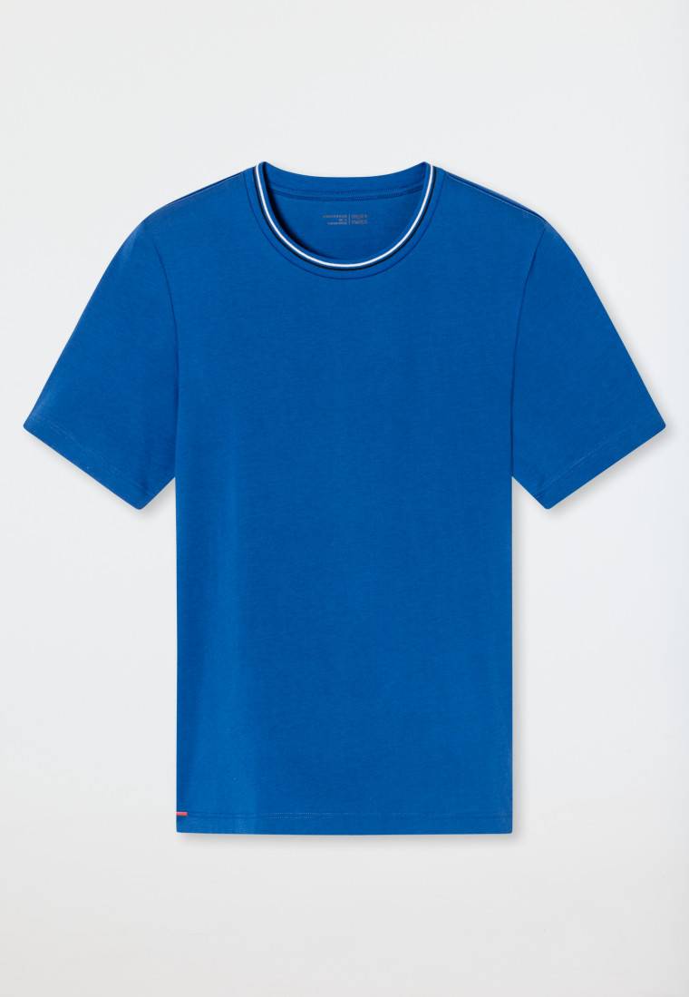 Schiesser Shirt kurzarm Organic Cotton Streifen indigo - Mix+Relax Kauf eins, bekomm eins gratis