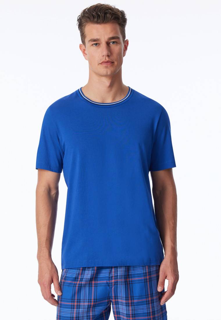 Schiesser Shirt kurzarm Organic Cotton Streifen indigo - Mix+Relax Kauf eins, bekomm eins gratis