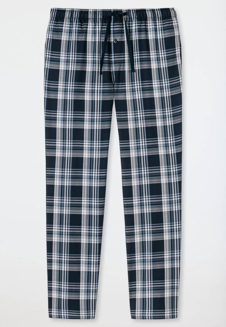 Schiesser Loungehose lang Webware dunkelblau-gemustert - Mix+Relax Riesige Ersparnisse