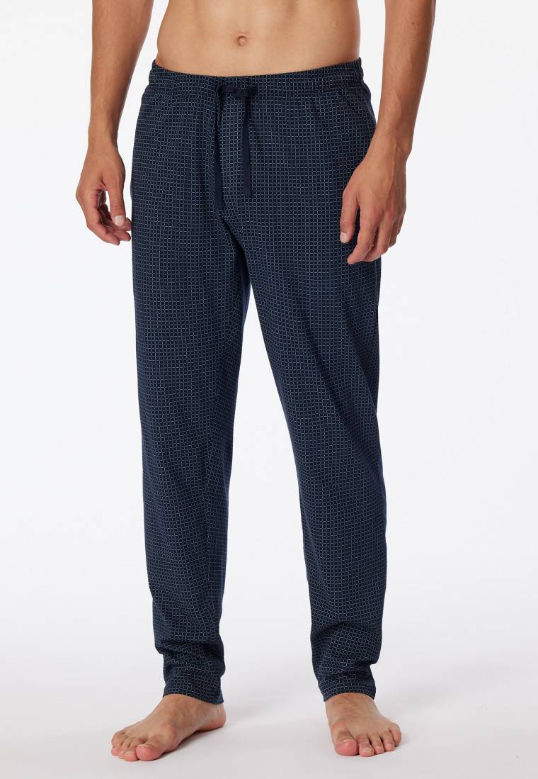 Schiesser Loungehose lang Jersey dunkelblau-gemustert - Mix+Relax VIP-Rabatte