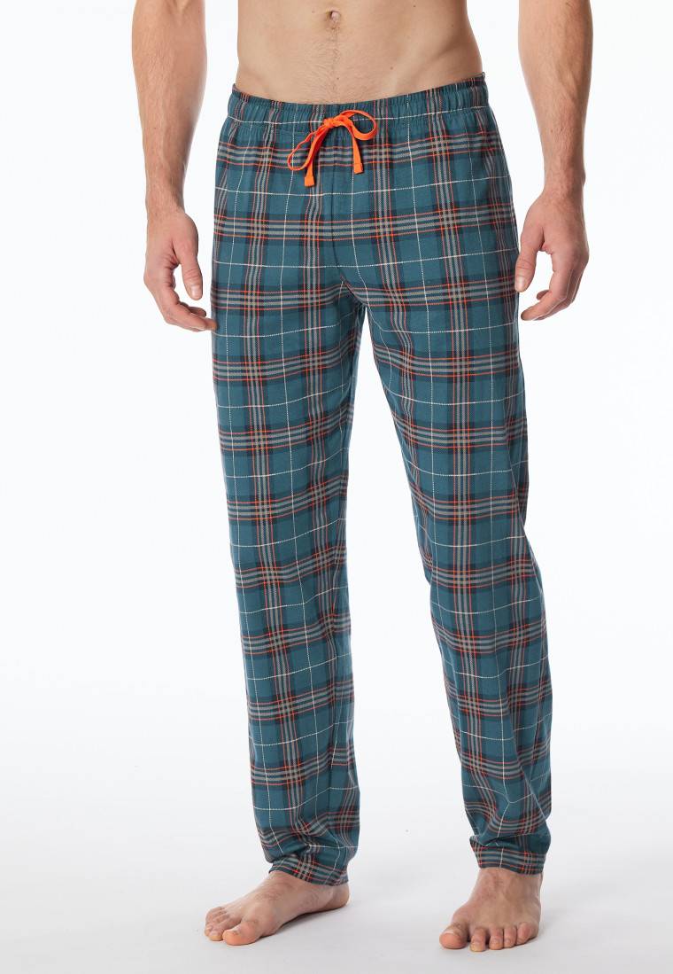Schiesser Loungehose lang Organic Cotton kariert mehrfarbig - Mix+Relax Tiefpreis