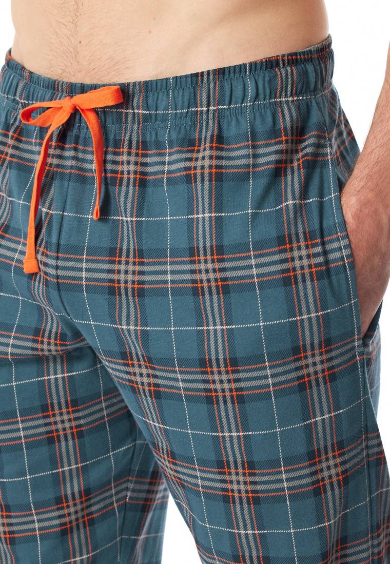 Schiesser Loungehose lang Organic Cotton kariert mehrfarbig - Mix+Relax Tiefpreis