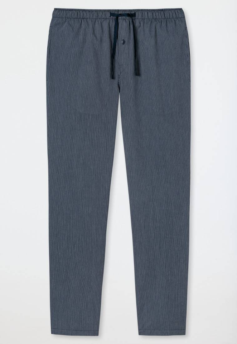 Schiesser Loungehose lang Webware dunkelblau gestreift - Mix+Relax Super Sparpreis
