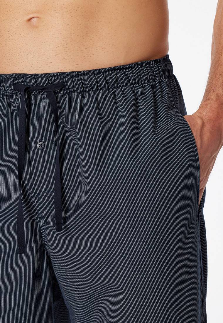 Schiesser Loungehose lang Webware dunkelblau gestreift - Mix+Relax Super Sparpreis