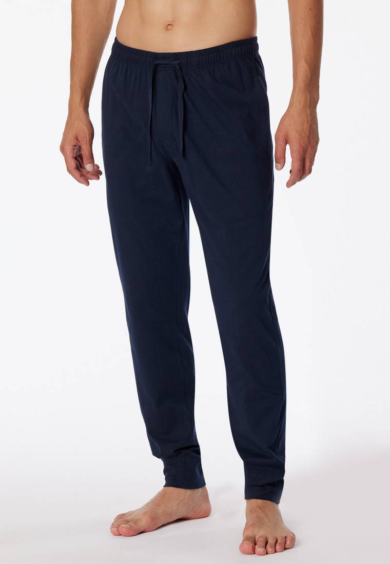 Schiesser Loungehose lang Jersey Bündchen dunkelblau - Mix+Relax Letzte 3 Tage