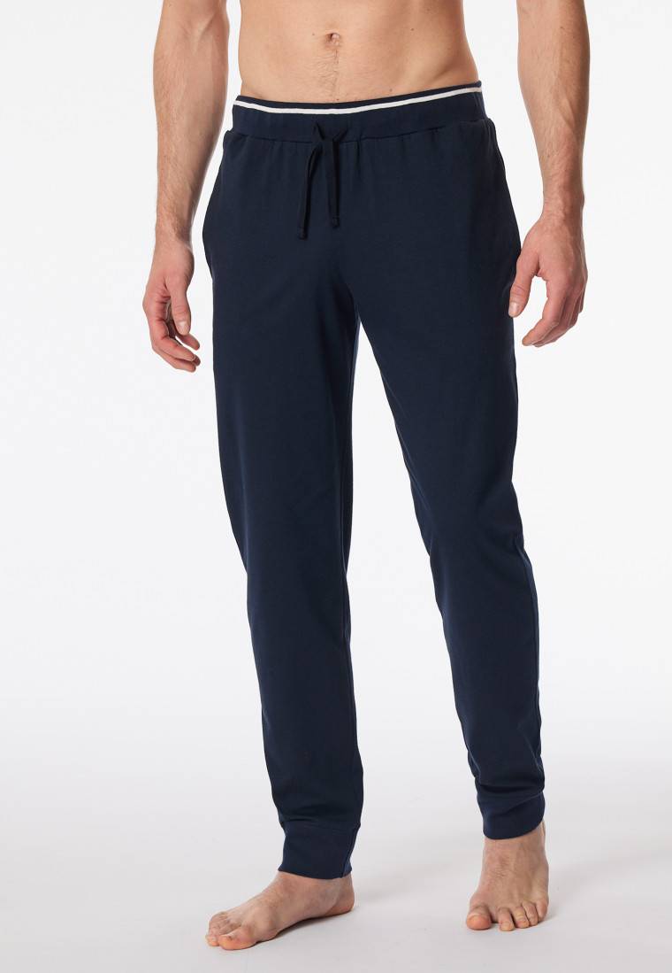 Schiesser Hose lang Bündchen nachtblau - Mix+Relax Neueste Stile