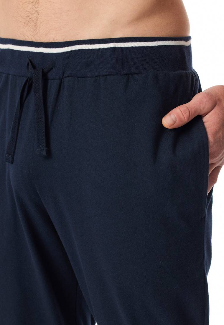 Schiesser Hose lang Bündchen nachtblau - Mix+Relax Neueste Stile