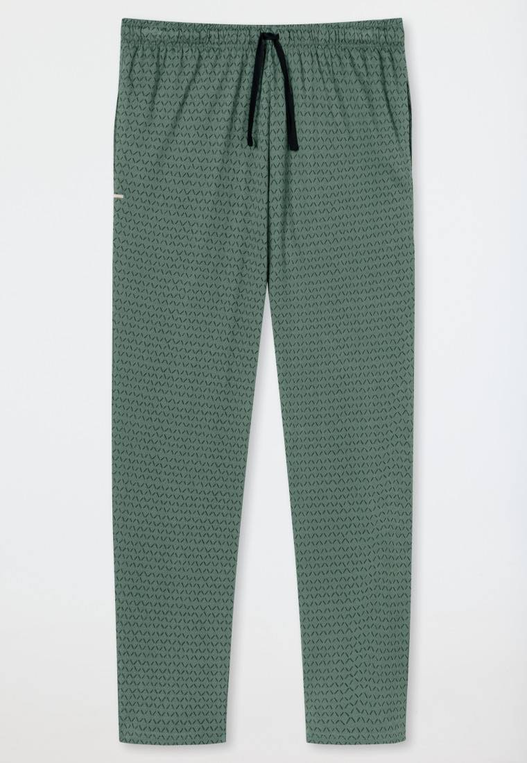 Schiesser Loungehose lang Organic Cotton grün gemustert - Mix+Relax Bis zu 60% Rabatt