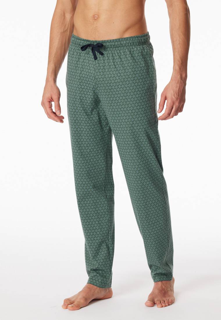 Schiesser Loungehose lang Organic Cotton grün gemustert - Mix+Relax Bis zu 60% Rabatt