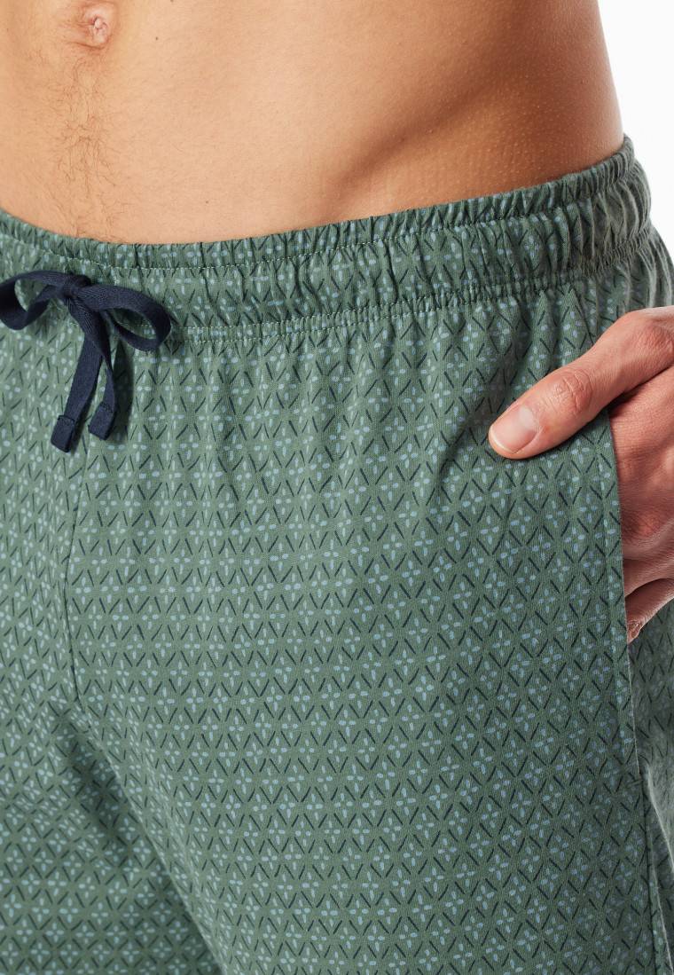 Schiesser Loungehose lang Organic Cotton grün gemustert - Mix+Relax Bis zu 60% Rabatt