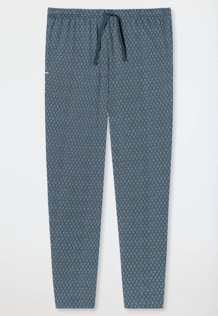Schiesser Loungehose lang Organic Cotton jeansblau gemustert - Mix+Relax Bis zu 65% Rabatt