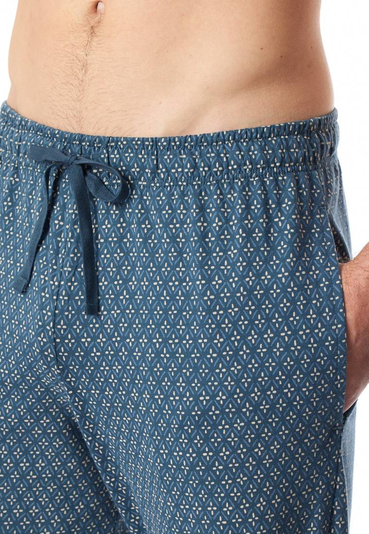 Schiesser Loungehose lang Organic Cotton jeansblau gemustert - Mix+Relax Bis zu 65% Rabatt
