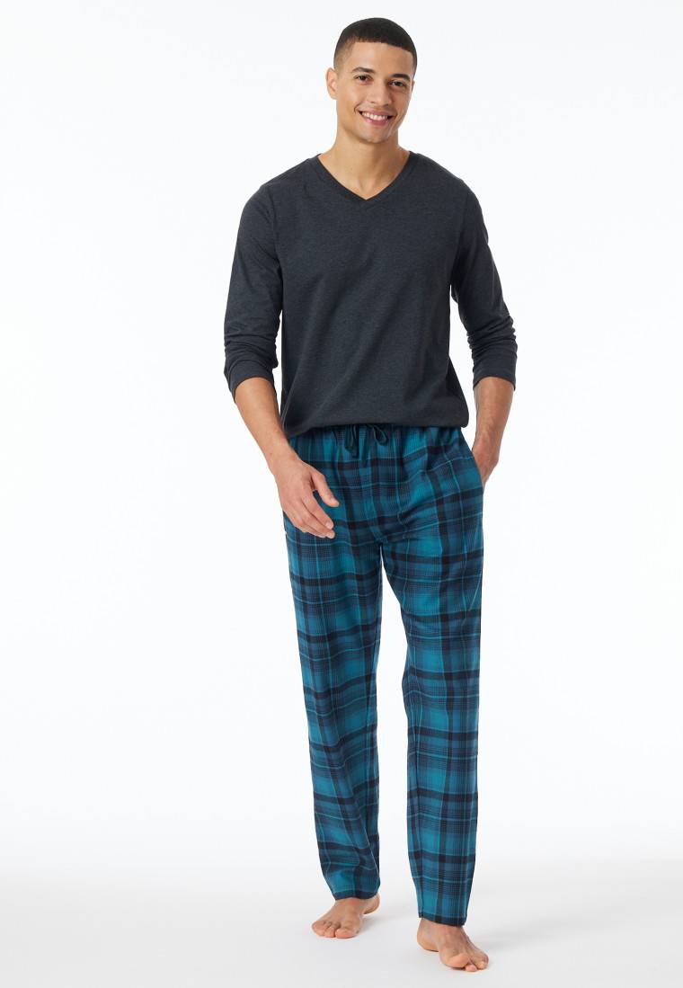 Schiesser Hose lang Flanell Karos multicolor - Mix+Relax Sonderangebot der Fabrik