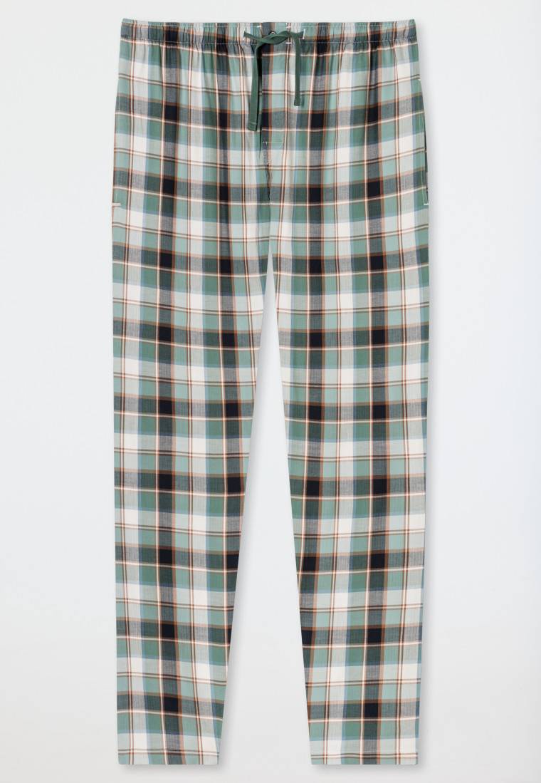 Schiesser Loungehose lang Webware Organic Cotton Karos mehfarbig - Mix+Relax Super Rabatt
