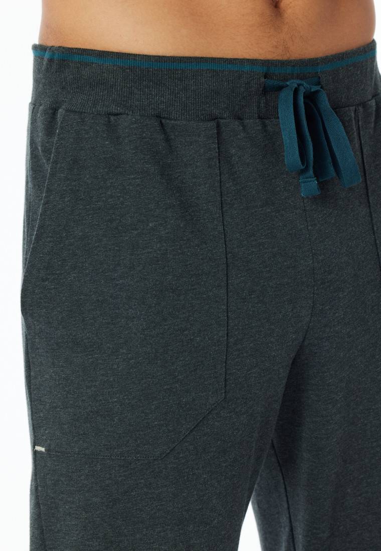 Schiesser Loungehose lang Organic Cotton Bündchen dunkelgrau meliert - Mix+Relax Riesige Rabatte