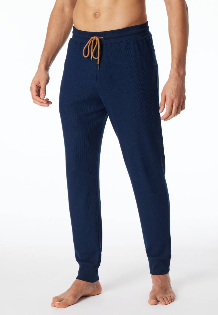 Schiesser Hose lang Doppelripp Bündchen nachtblau - Mix+Relax Clearance-Verkauf
