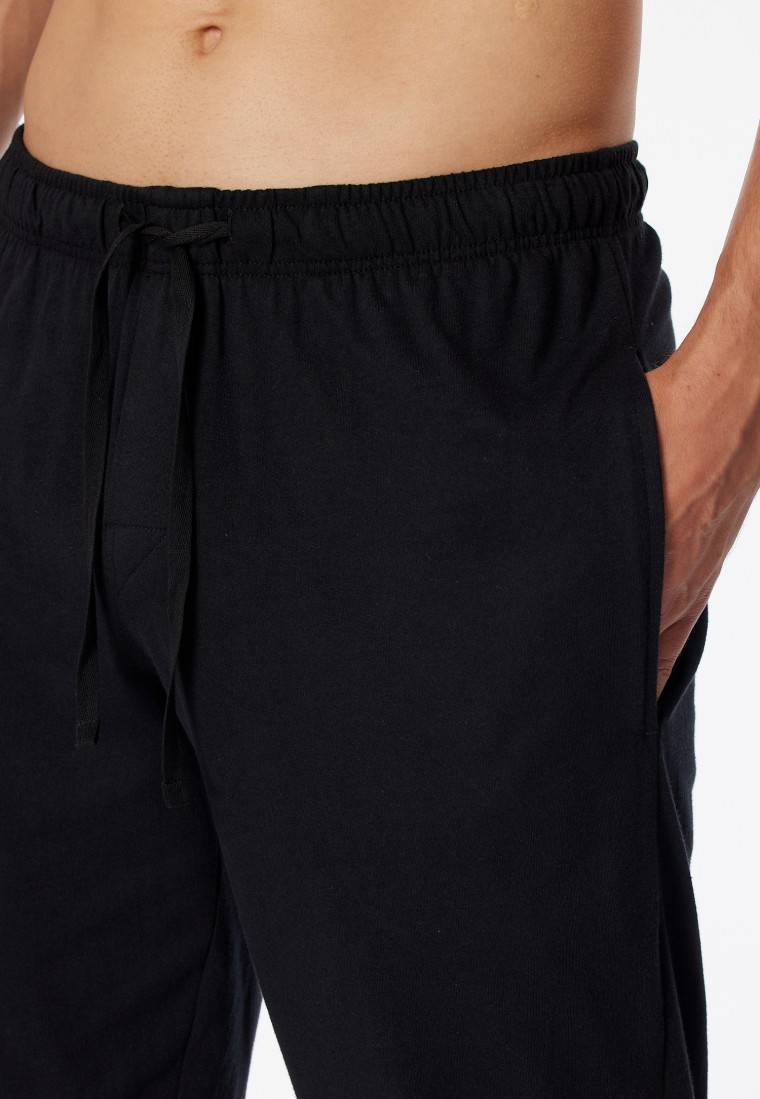 Schiesser Loungehose lang Jersey Bündchen schwarz- Mix+Relax Im Verkauf