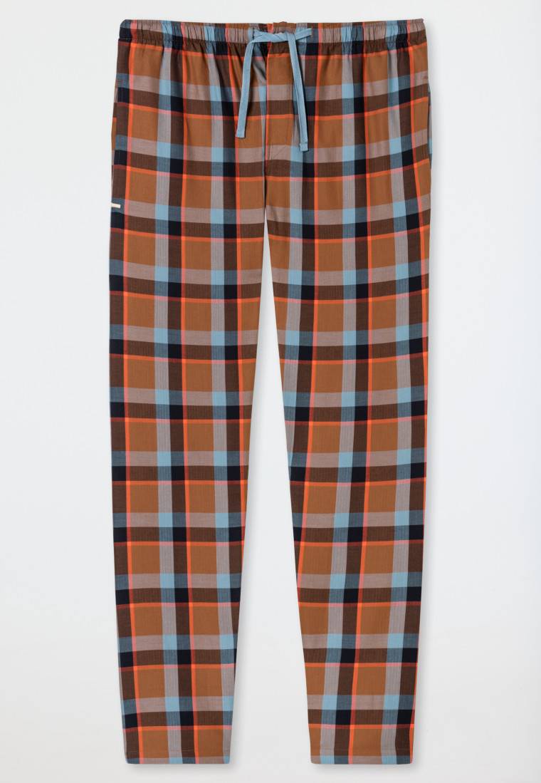 Schiesser Loungehose lang Webware Organic Cotton Karos mehrfarbig - Mix+Relax zollfrei