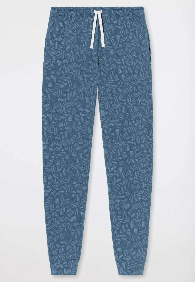 Schiesser Hose lang Jersey Bündchen jeansblau gemustert - Mix+Relax Outlet
