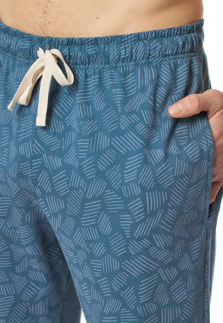 Schiesser Hose lang Jersey Bündchen jeansblau gemustert - Mix+Relax Outlet