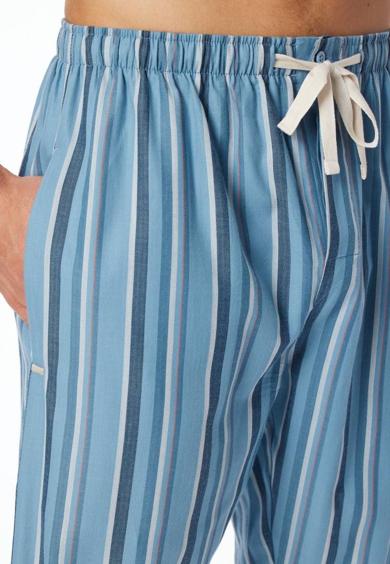 Schiesser Loungehose lang Webware Organic Cotton Streifen mehrfarbig - Mix+Relax Angebote