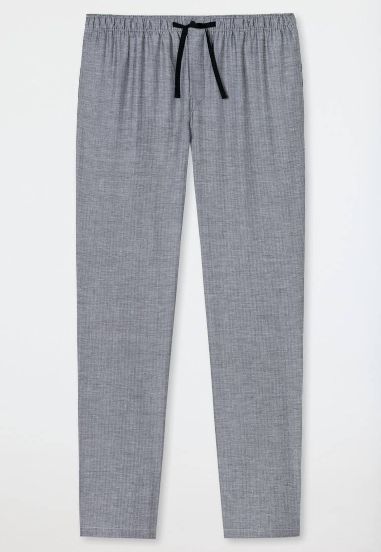 Schiesser Loungehose lang Webware Fischgrat schwarz-gemustert - Mix+Relax Günstiger Verkauf