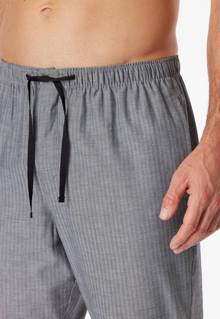 Schiesser Loungehose lang Webware Fischgrat schwarz-gemustert - Mix+Relax Günstiger Verkauf