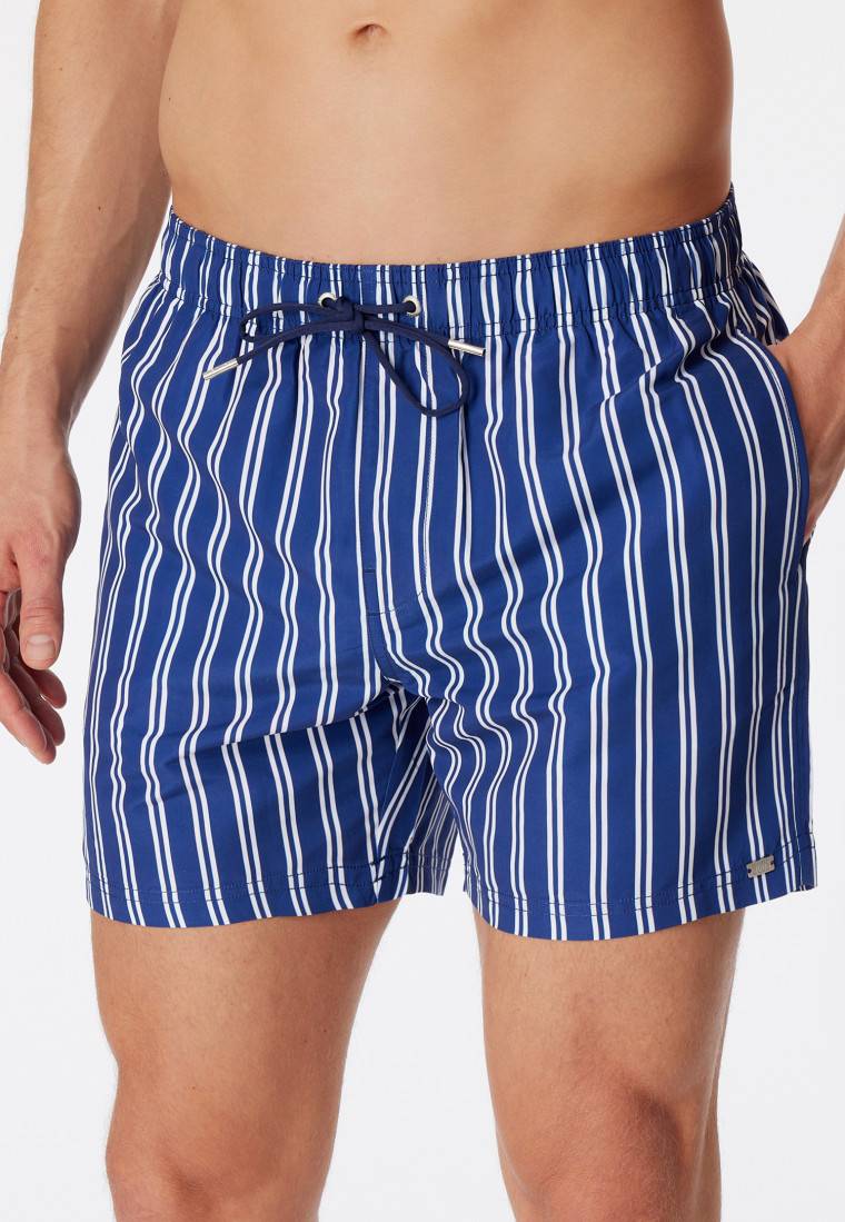 Schiesser Badeshorts Webware gestreift off-white - Classic Swim Blitzverkäufe