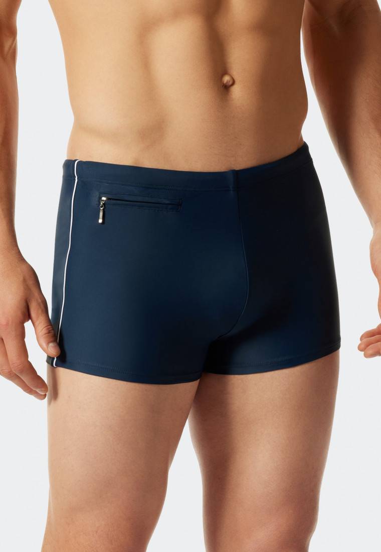 Schiesser Badehose mit Reißverschluss-Tasche Wirkware recycelt feiner Streifen admiral - Nautical Casual Limitierter Zeitrabatt