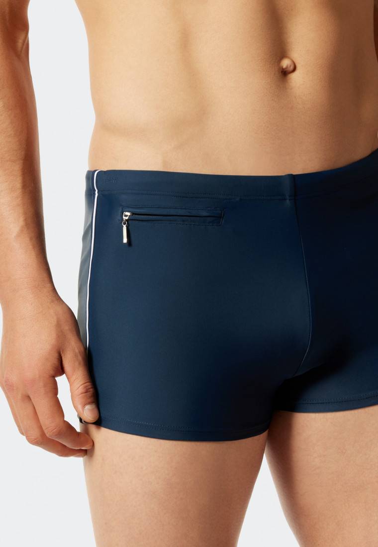 Schiesser Badehose mit Reißverschluss-Tasche Wirkware recycelt feiner Streifen admiral - Nautical Casual Limitierter Zeitrabatt
