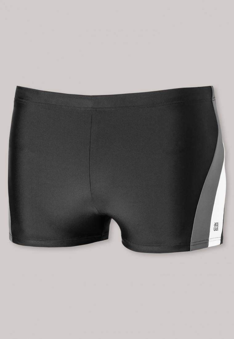 Schiesser Badehose Wirkware recycelt seitliche Streifen schwarz - Nautical Active Versandkostenfrei