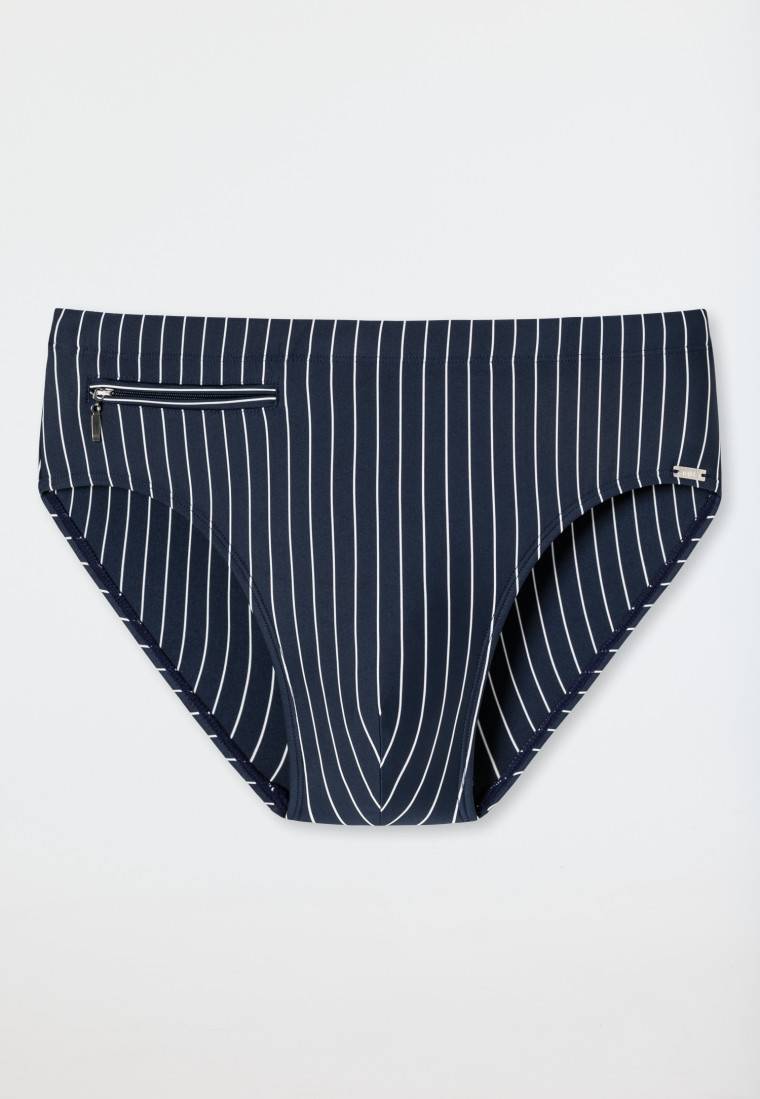 Schiesser Badehose mit Reißverschlusstasche Wirkware recycelt Streifen admiral - Nautical Casual Großer Ausverkauf