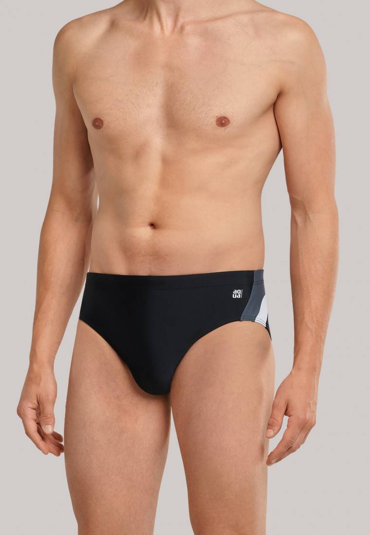 Schiesser Badehose Wirkware recycelt seitliche Streifen schwarz - Nautical Active Begrenztes Angebot