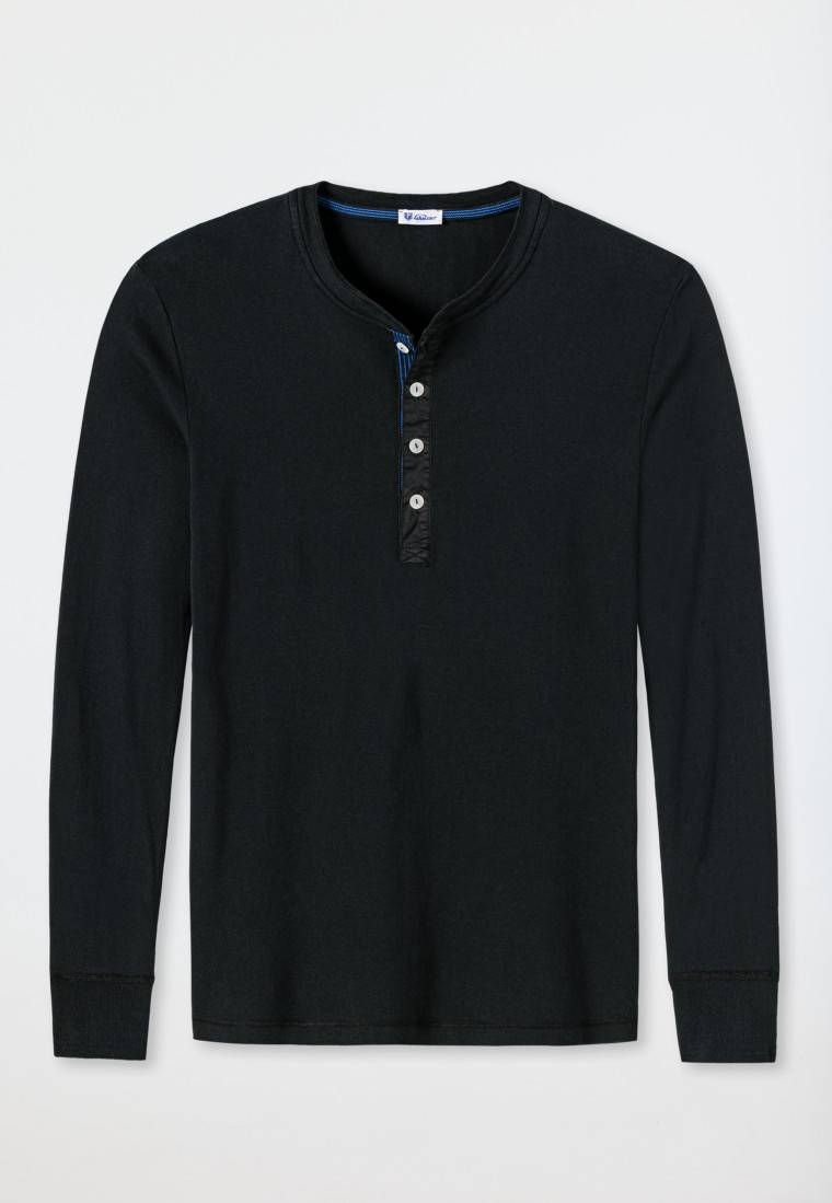Schiesser Shirt langarm schwarz - Revival Karl-Heinz Preisnachlass
