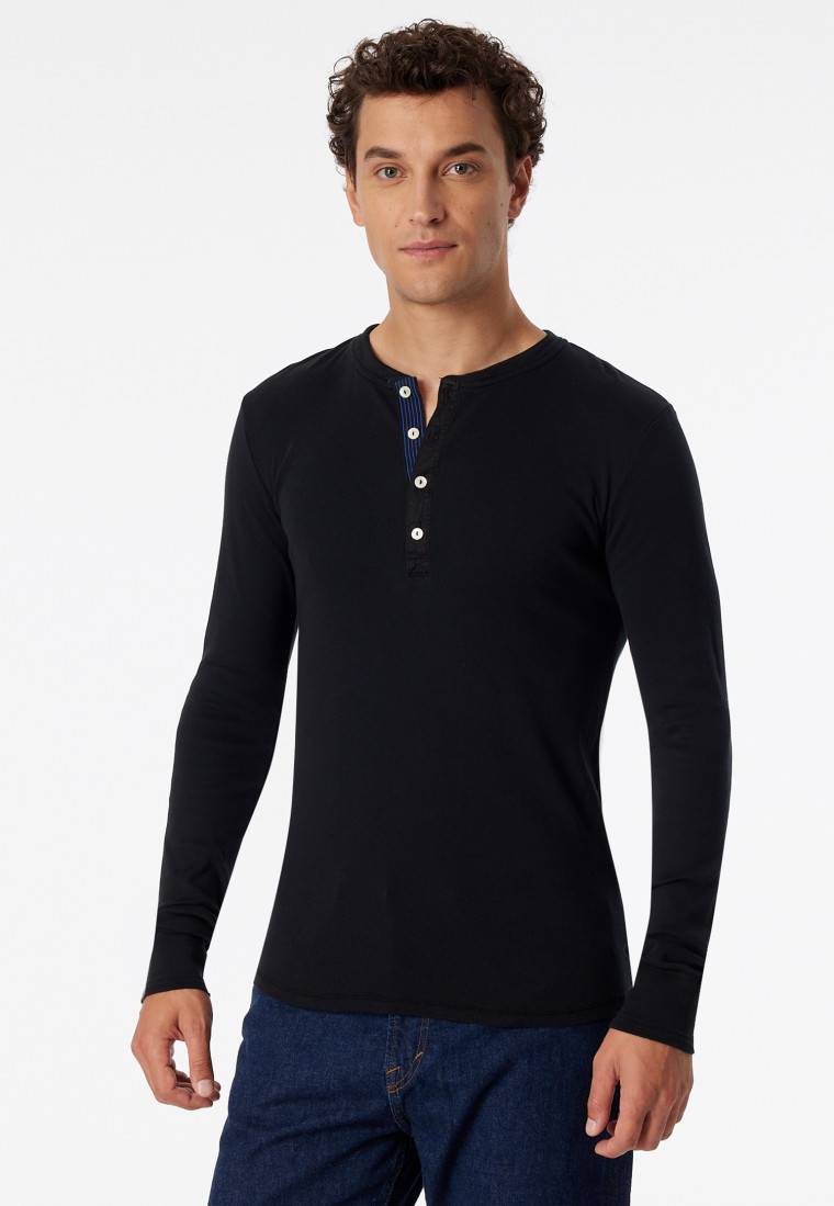 Schiesser Shirt langarm schwarz - Revival Karl-Heinz Preisnachlass