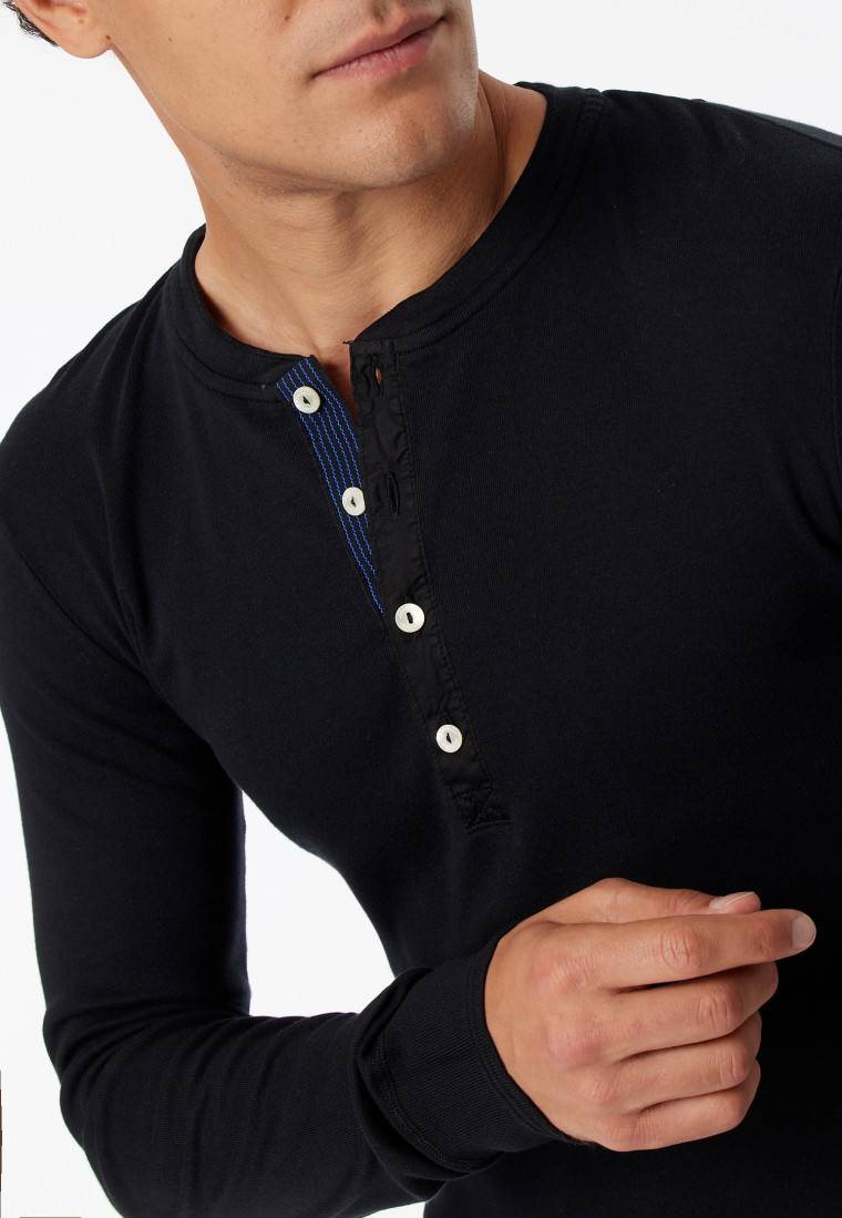 Schiesser Shirt langarm schwarz - Revival Karl-Heinz Preisnachlass