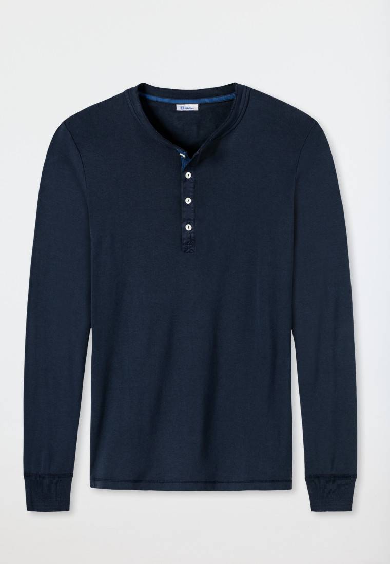 Schiesser Shirt langarm dunkelblau - Revival Karl-Heinz Saisonschlussverkauf