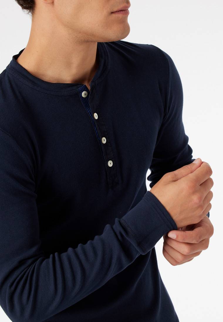 Schiesser Shirt langarm dunkelblau - Revival Karl-Heinz Saisonschlussverkauf