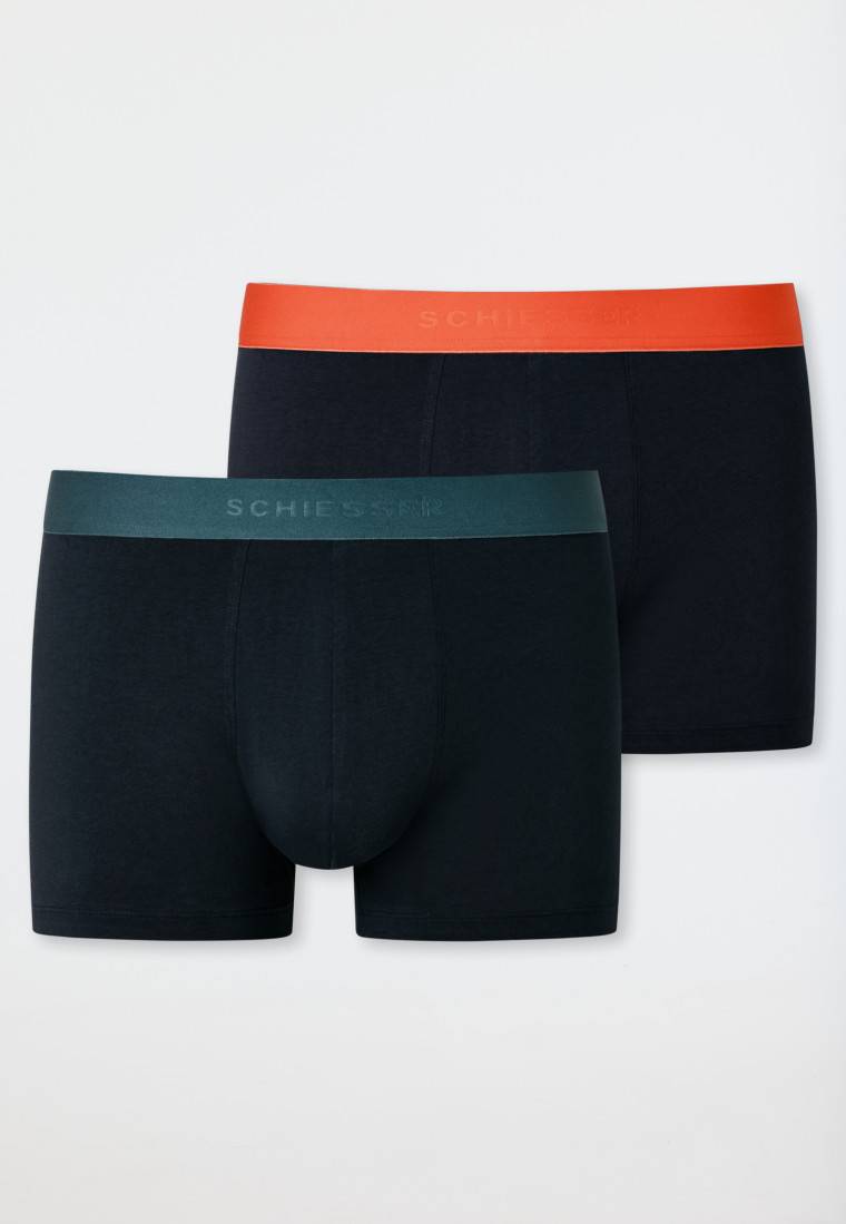 Schiesser Long-Shorts 2er-Pack Organic Cotton Webgummibund mehrfarbig - 95/5 Cyber Monday