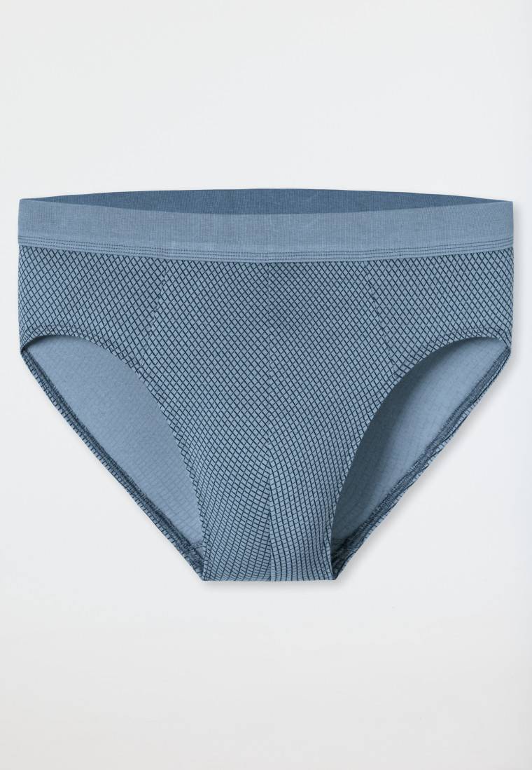 Schiesser Minislip Organic Cotton gemustert blaugrau - Comfort Fit Muttertagsangebot