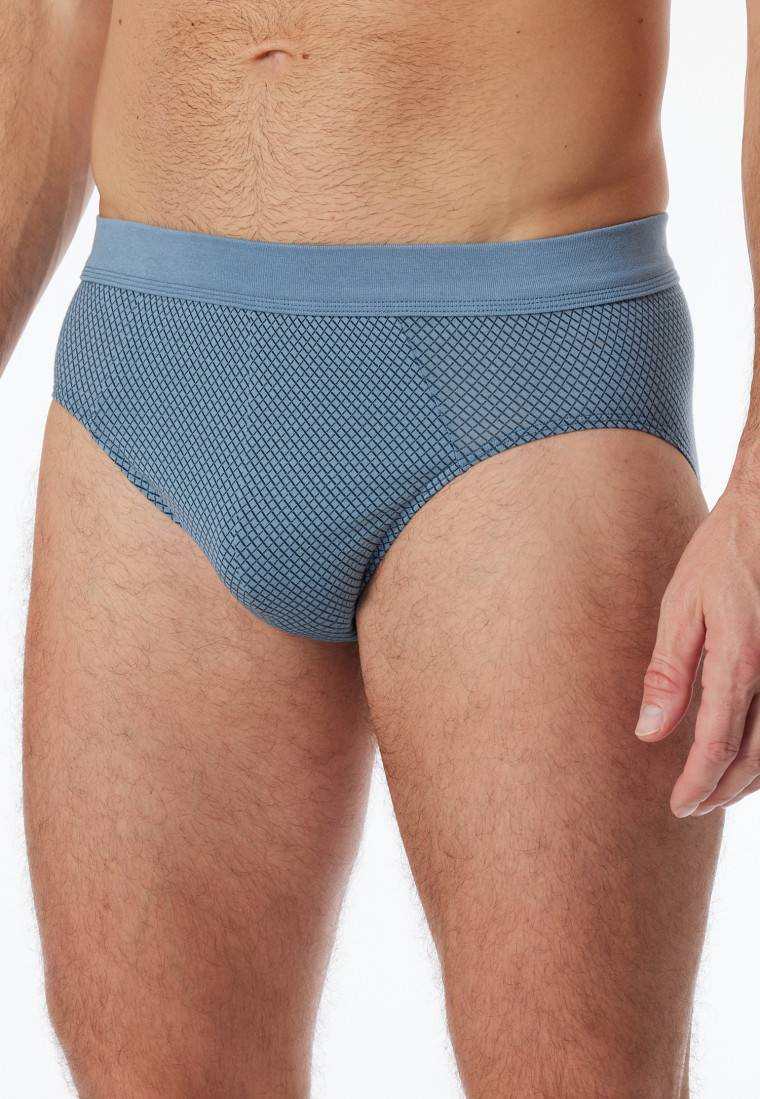 Schiesser Minislip Organic Cotton gemustert blaugrau - Comfort Fit Muttertagsangebot