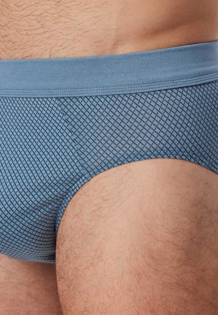 Schiesser Minislip Organic Cotton gemustert blaugrau - Comfort Fit Muttertagsangebot
