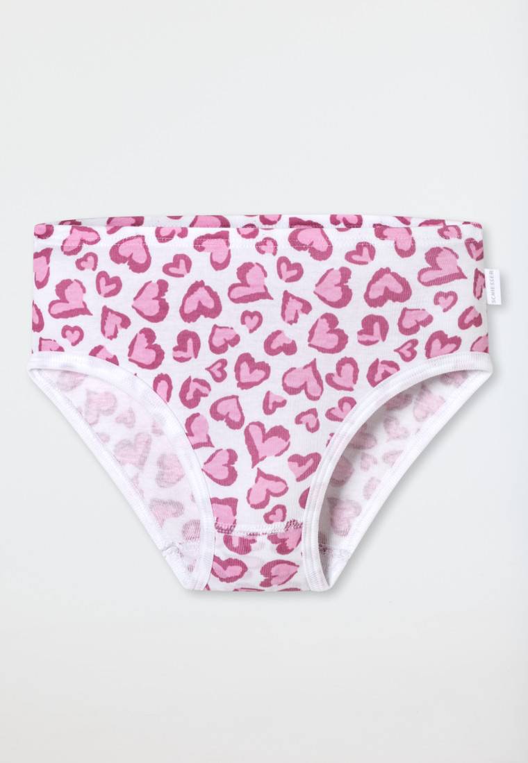 Schiesser Slips 3er-Pack Herzen rosa/weiß - Fine Rib Valentinstagsangebot