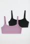 Schiesser Bustiers 2er-Pack schwarz/ violett - Fresh Vibe Top Angebot