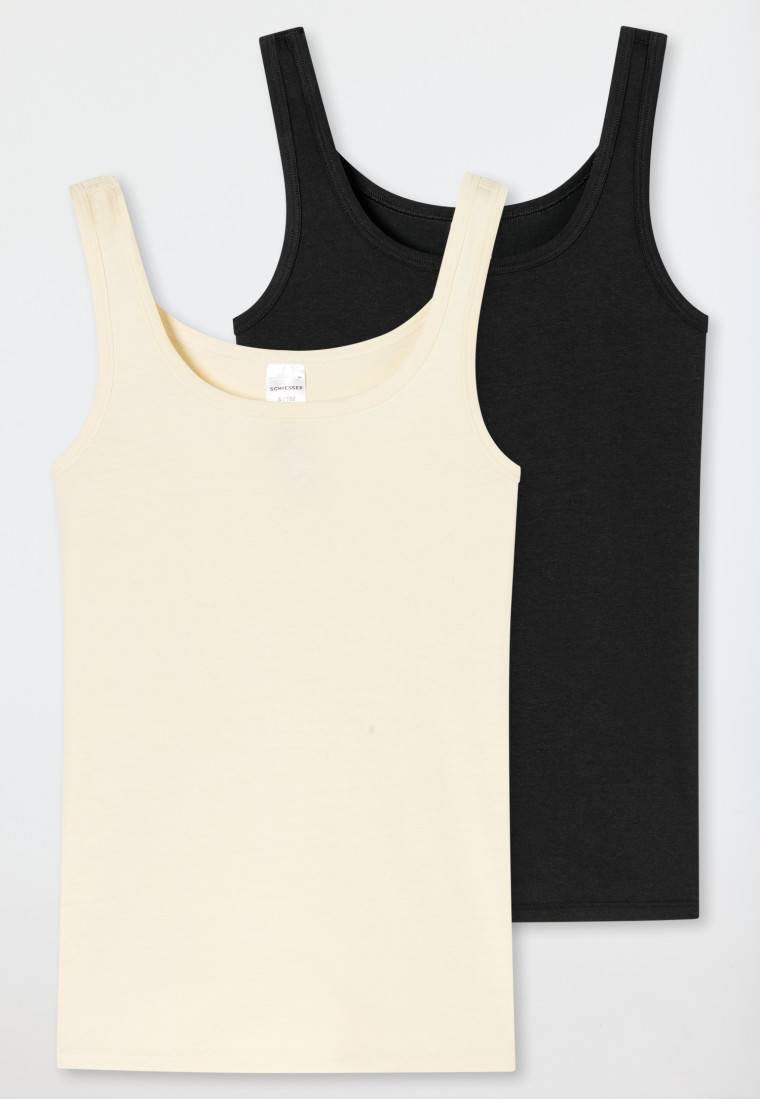 Schiesser Tops 2er-Pack Organic Cotton schwarz / offwhite - 95/5 Zeitlich begrenztes Angebot
