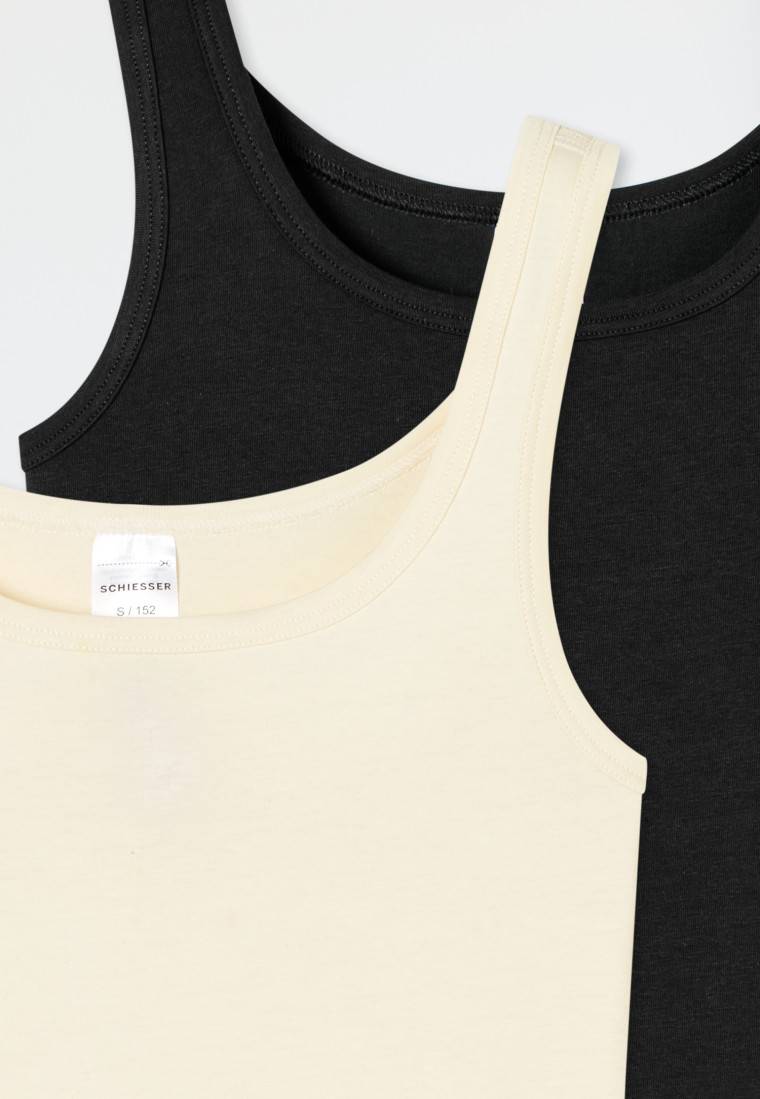 Schiesser Tops 2er-Pack Organic Cotton schwarz / offwhite - 95/5 Zeitlich begrenztes Angebot