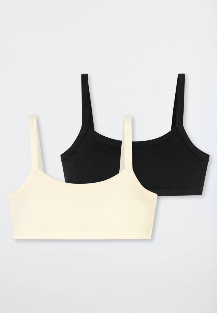Schiesser Bustiers 2er-Pack schwarz/ creme - Fresh Vibe Riesige Ersparnisse