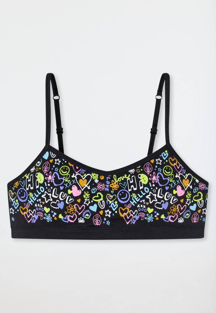 Schiesser Bustier Jersey Herzchen multicolor gemustert - Seamless Tiefpreis